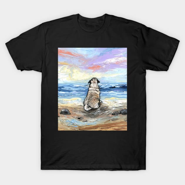 Beach Days - Pug T-Shirt by sagittariusgallery
